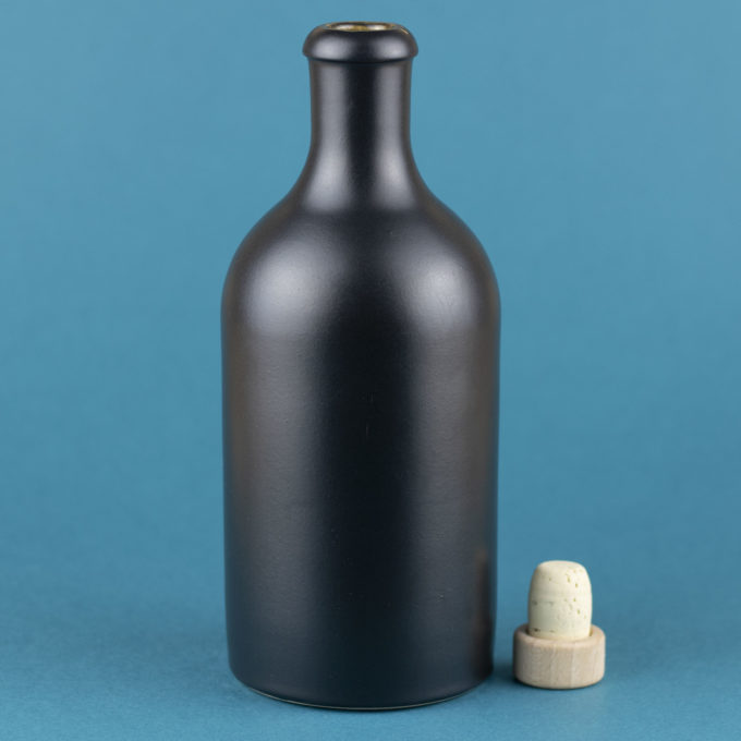 Schwarze Keramikflasche mit Korken - GR811
