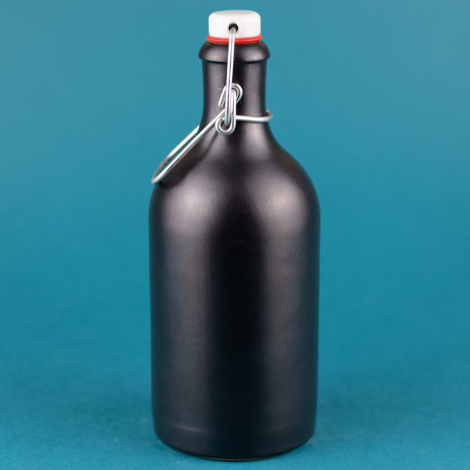 Steinzeugflasche Schwarz Matt mit Bügelverschluss- GR815